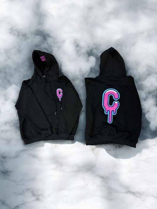 Candiez Puff Print, Dripping C, Hoodie Black